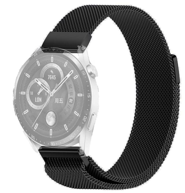 SKALO Milanese Loop to Huawei Watch GT 3 46mm - Musta