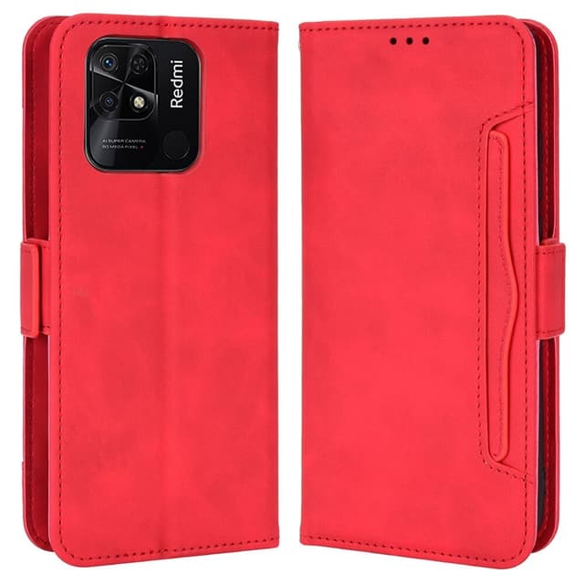 SKALO Xiaomi Redmi 10C 6-FACK Plånboksfodral - Röd