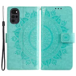 SKALO Motorola Moto G22 Mandala lompakkokotelo - Turkoosi