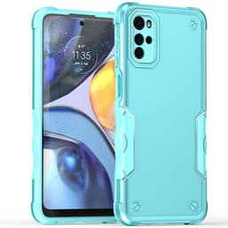 SKALO Motorola Moto G22 Shockproof Armor Hybrid Skal - Turkos