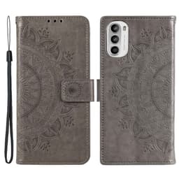 SKALO Motorola Moto G52 Mandala lompakkokotelo - Harmaa