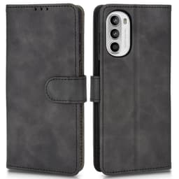SKALO Motorola Moto G52 Matt PU-læderpungetui - Sort