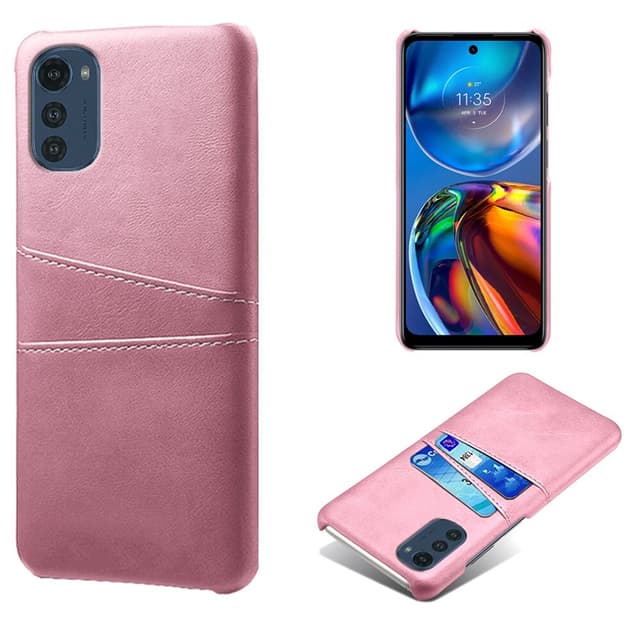 SKALO Motorola Moto E32/E32s PU-Läder Korthållare Skal - Roséguld