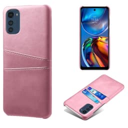 SKALO Motorola Moto E32/E32s PU-læder Kortholder Cover - Rosa guld