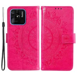 SKALO Xiaomi Redmi 10C Mandala Flip Cover - Cerise