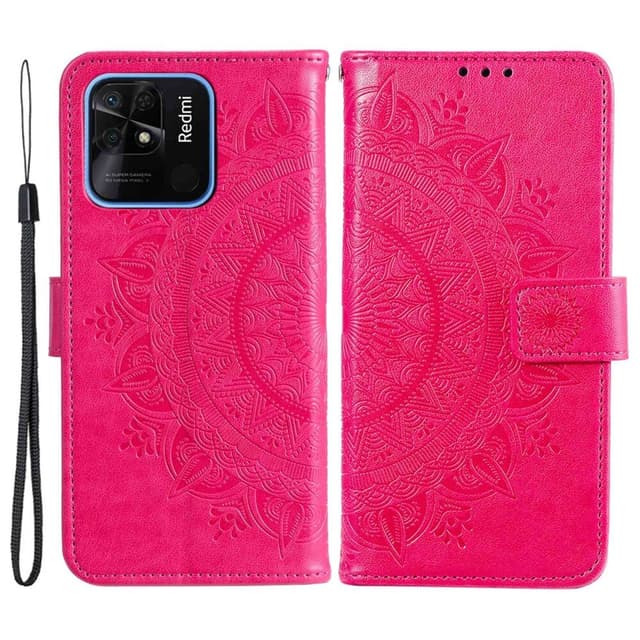 SKALO Xiaomi Redmi 10C Mandala Flip Cover - Cerise