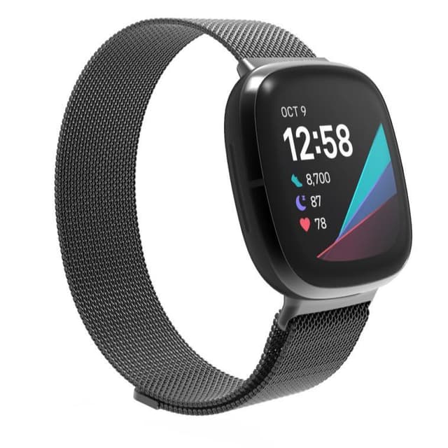 SKALO Milanese Loop till Fitbit Sense - Svart