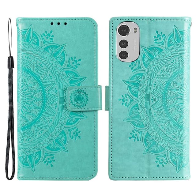 SKALO Motorola Moto E32/E32s Mandala Flip Cover - Turkis