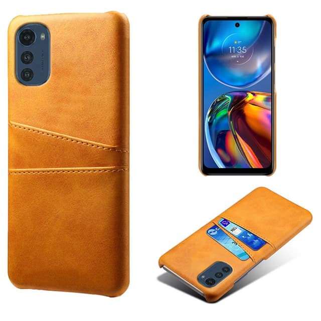 SKALO Motorola Moto E32/E32s PU-læder Kortholder Cover - Lys brun