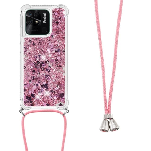 SKALO Xiaomi Redmi 10C Kvicksand Glitter Mobile Collar - Rosa guld