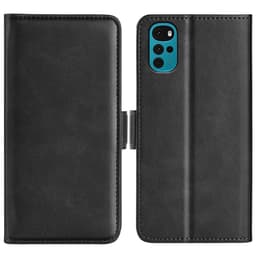 SKALO Motorola Moto G22 Premium Wallet Lompakkokotelo - Musta