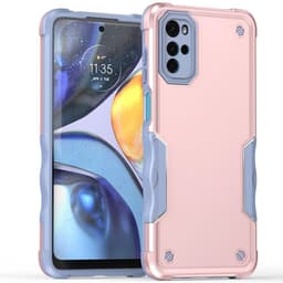 SKALO Motorola Moto G22 Shockproof Armor Hybrid Cover - Rosa guld