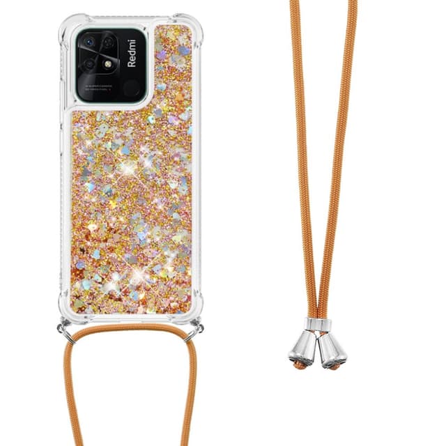 SKALO Xiaomi Redmi 10C Kvicksand Glitter Mobile Collar - Guld