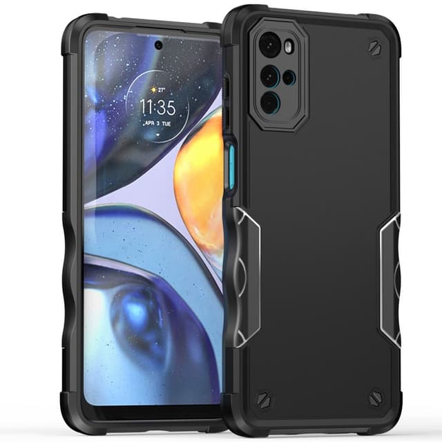 SKALO Motorola Moto G22 Shockproof Armor Hybrid Skal - Svart