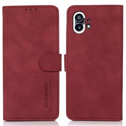 SKALO Nothing Phone (1) KHAZNEH Lompakkokotelo PU-nahasta - Punainen