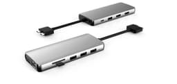 NÖRDIC USB C Macbook Dockingstation 2xHDMI 4K 60Hz 1xVGA 1080p 1xUSB C PD87W 1xRJ45 4x USB A 1xSD 1xTF 1x3,5mm lyd