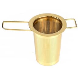 Te-infuser med foldehåndtag i rustfrit stål guld
