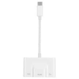 USB-C adapter til USB + 100M RJ45 Ethernet