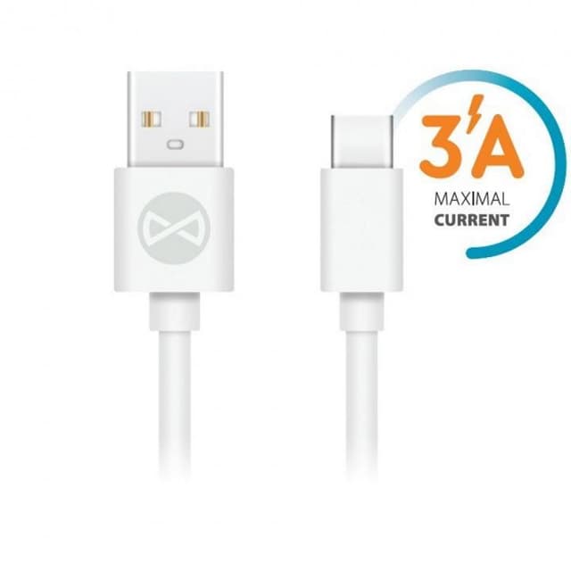 Forever uSB-kabel - USB-C 1,0 m 3A, hvid