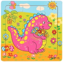 puslespill med 9 brikker, Dinosaur