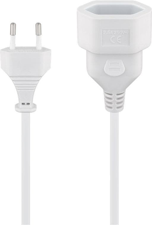 Goobay Förlängningskabel Europlug, 5 m, vit