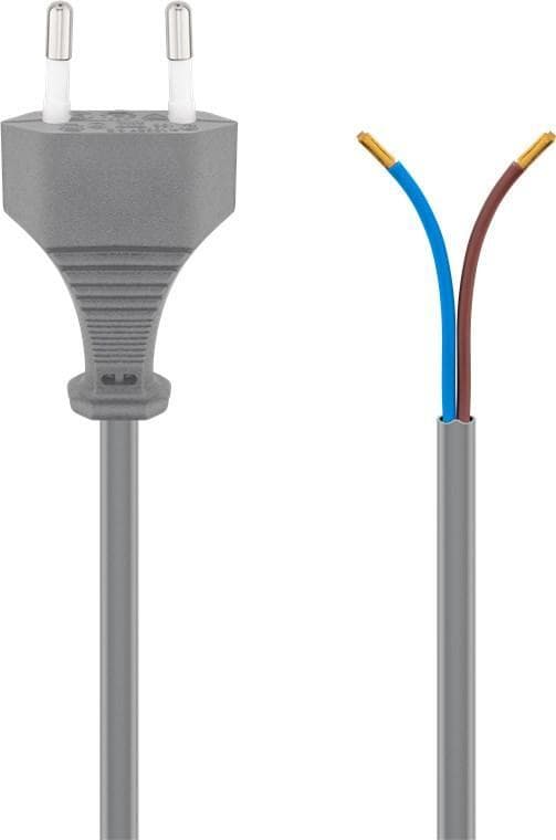 Goobay Kabel med euro-kontakt för montering, 1,5 m, grå