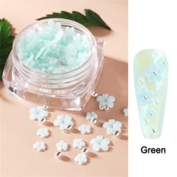 3D Flower Nail Art Charms Grøn