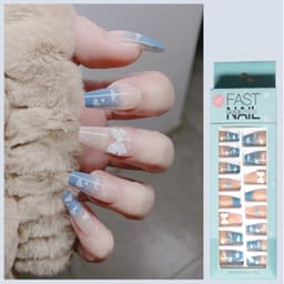 False Nails Konstgjorda Fake Nails Nail Tip Kit 24 Pack Flerfärgad