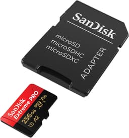 SanDisk Extreme PRO256 GB microSDXCUHS-I-kort med SD-adapter