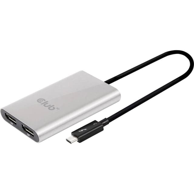 club3D CSV-1577 1+2 Port DisplayPort-Splitter Svart