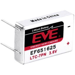 EVE EF651625 Special-batterier LTC-7PN U-loddeben Lithium 3.6 V 750 mAh 1 stk