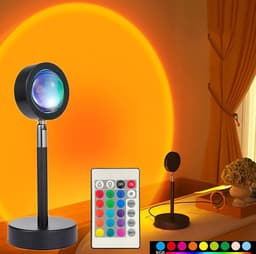 INF Bordlampe ""Sunset"" med 16 RGB farger og fjernkontroll, sort