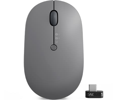 Lenovo Go Multi-Device, Ambidextrous, Optisk, Trådlös RF + Bluetooth,