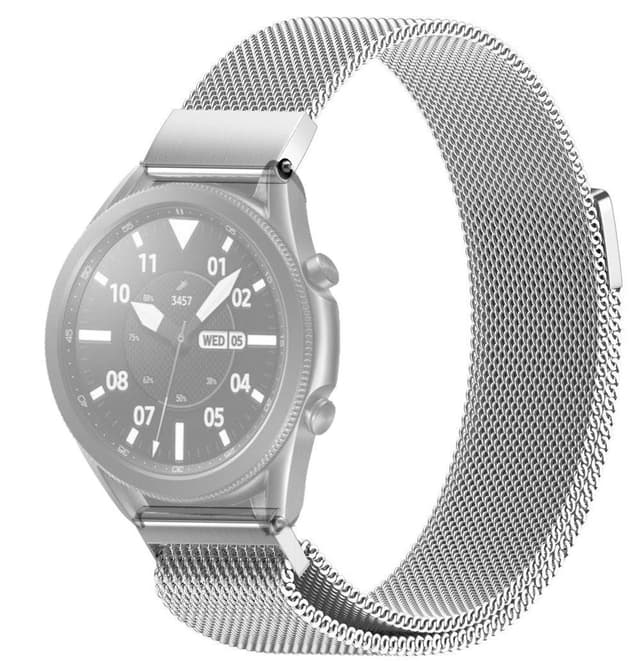 SKALO Milanese Loop till Samsung Watch 3 45mm - Silver