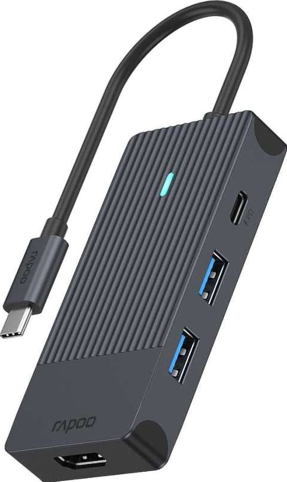 RAPOO UCM-2001 4-i-1 USB-C Multiport Adapter hub (svart)