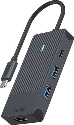 RAPOO UCM-2001 4-in-1 USB-C Multiport Adapter hubi (musta)