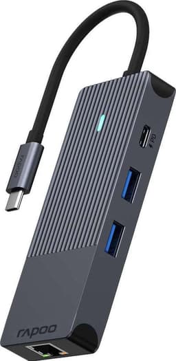 RAPOO UCM-2004 8-in-1 USB-C Multiport Adapter hubi (musta)