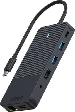 RAPOO UCM-2006 12-i-1 USB-C Multiport Adapter hub (sort)