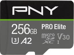 PNY PRO Elite microSD Flash Memory Card Class 10 UHS-I, U3, A2, V30 - 256GB