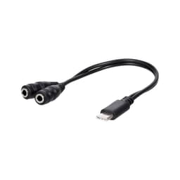 Usb-C hane till dubbel 3,5 mm hona Audio Splitter AUX hörlur