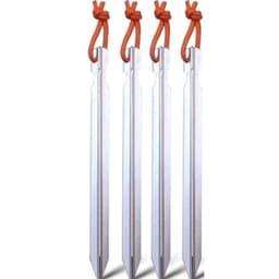 INF Teltplugger / jordplugger med hempe 18 cm Aluminium Sølv / Oransje 4-pak