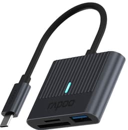 RAPOO UCR-3001 3-in-1 USB-C muistikortinlukija (musta)