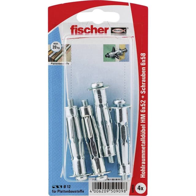 Fischer HM 6 x 52 S K Hålrumsplugg 52 mm 50909 1 set