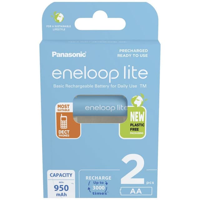 Genopladeligt AA-batteri NiMH 2 stk Panasonic eneloop