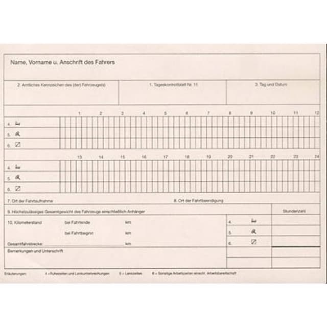 RNK Kontrollbok (enligt tyska trafikbestämmelser § 1 §
