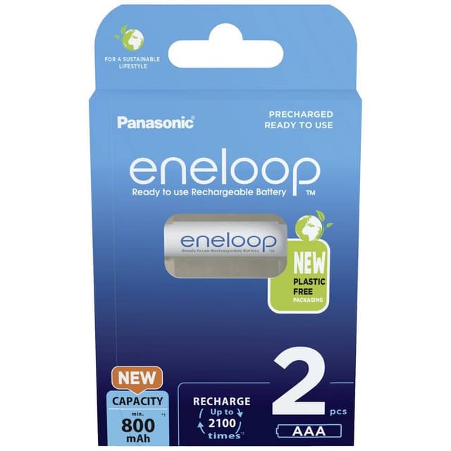 Genopladeligt AAA-batteri NiMH 2 stk 800 mAh Panasonic
