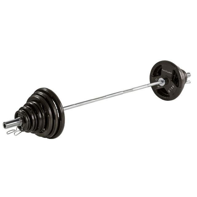 Tunturi skivstångsset med Tri-grip viktskivor 100 kg.