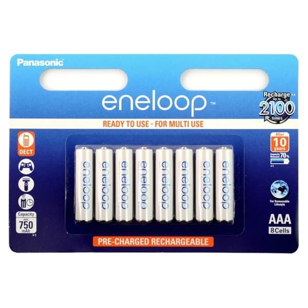 Panasonic Eneloop BK-4MCCE Laddningsbara AAA-Batteri 8-pack