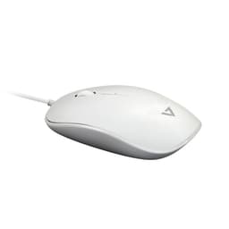 V7 MU200-WHT, Ambidextrous, Optisk, USB Type-A, 1600 DPI, Vit