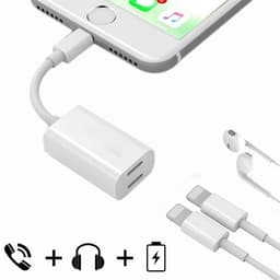 Headset- og Lydadapter til iPhone 7/ 7 Plus - Hovedtelefon og Ladekabel